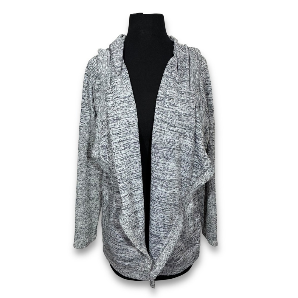 Athleta Blissful‎ Heather Gray Open Front Hoodie Cardigan Womens Size S